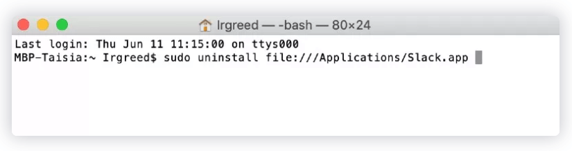 remove apps on mac using Terminal