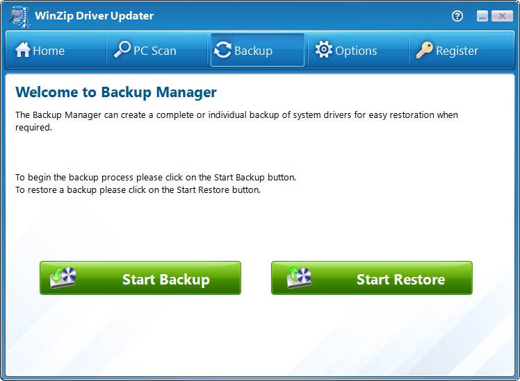 backup manager winzip driver updater
