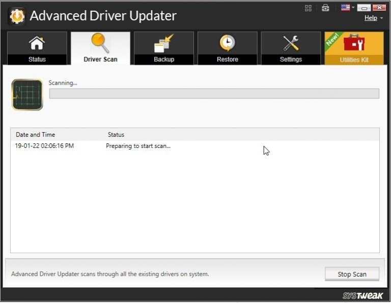 Advanced Driver Updater scan.image