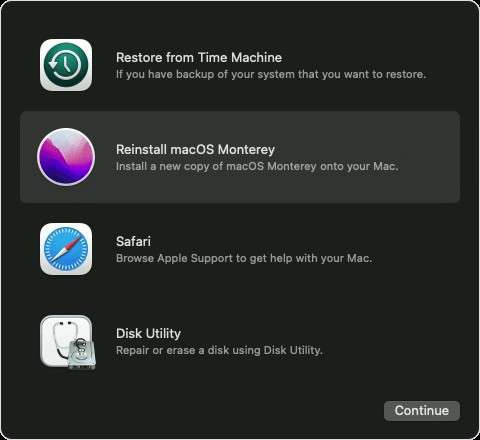 Reinstall Macos monetery.Image