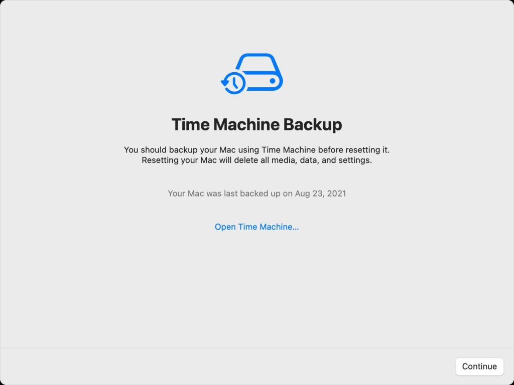 Time machine backup.Image