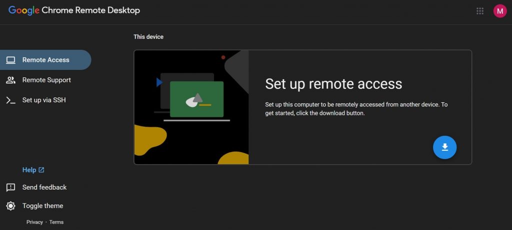 Google Chrome Remote Desktop Image