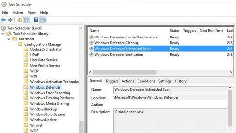Set Schedules Windows Defender Scans