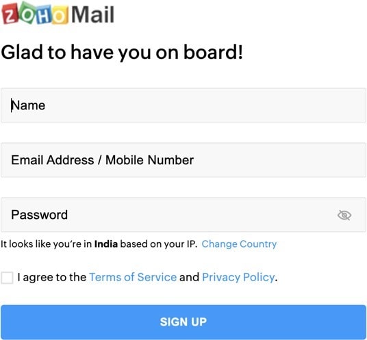 Signup Screen image