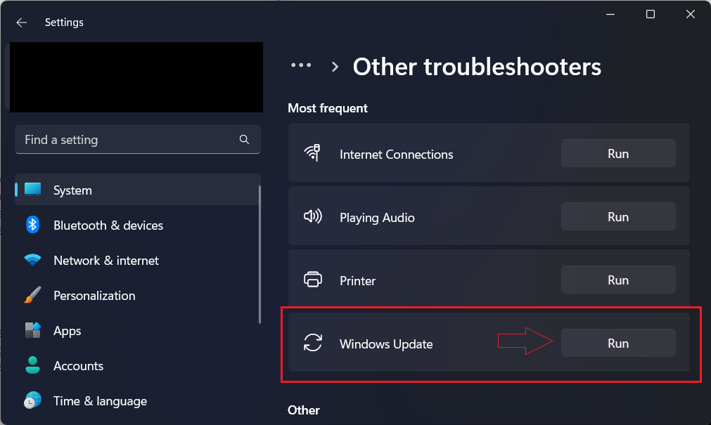 start troubleshooting windows updates